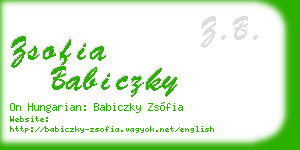 zsofia babiczky business card